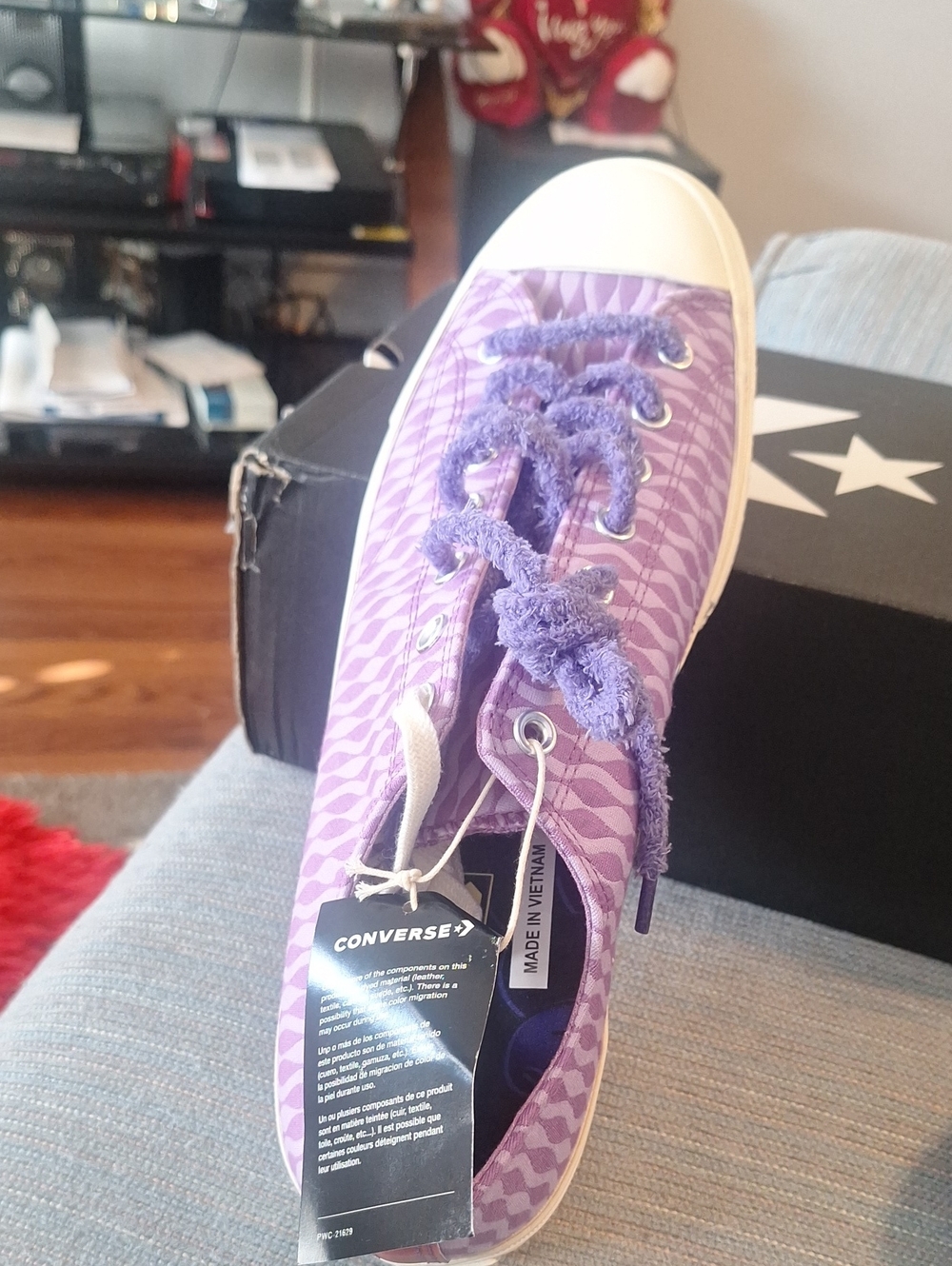 Converse Purple Zigzag Low Top Sneakers